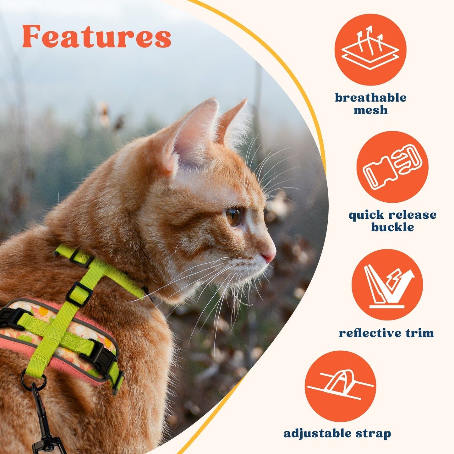 tropical paradise Cat Harness and Leash Set