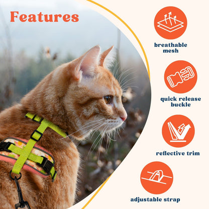 tropical paradise Cat Harness and Leash Set